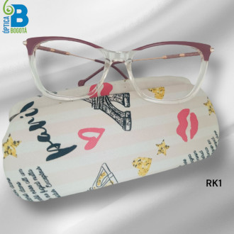 Montura De Acetato Rk1 Rosa Transparente